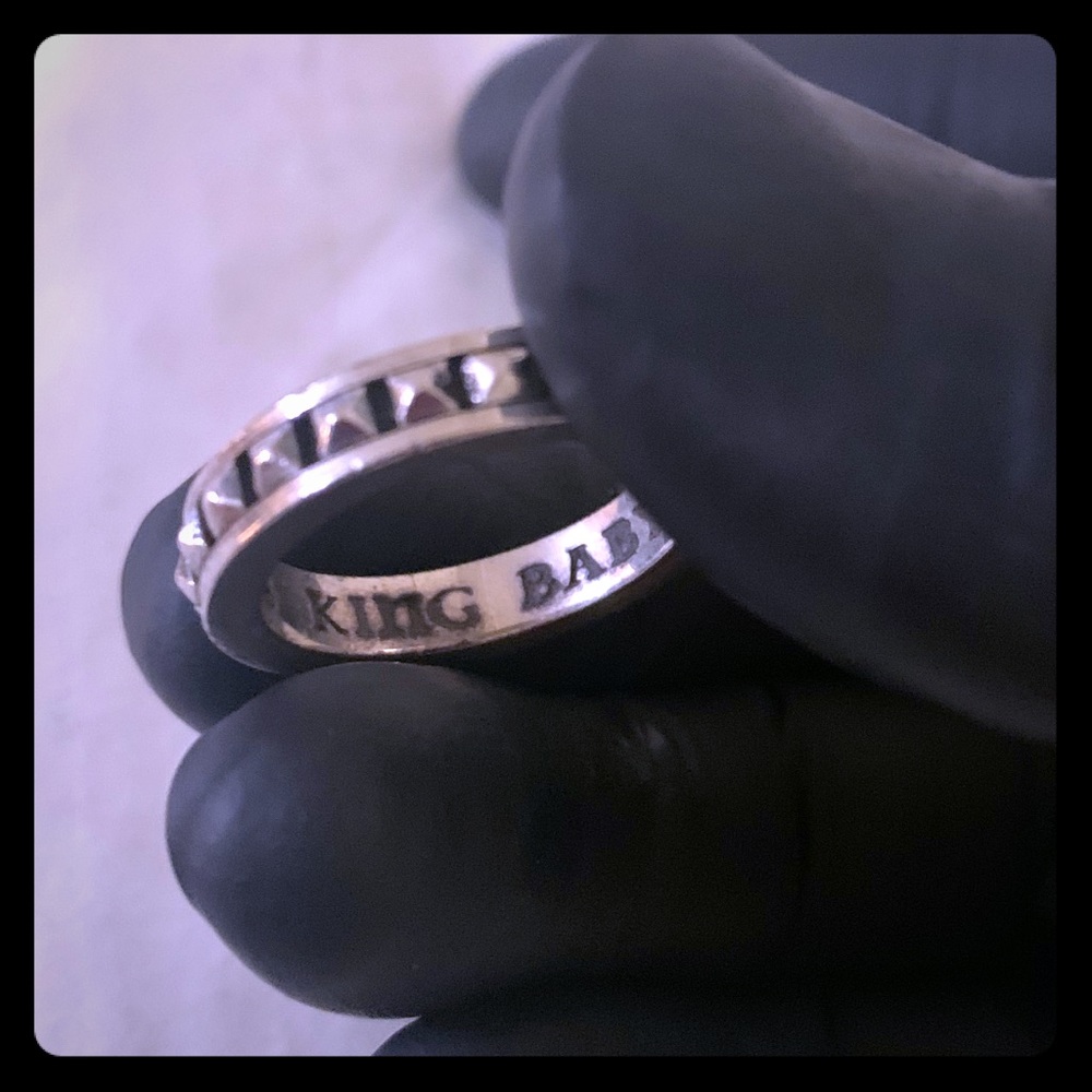 King Baby pyramid silver stackable ring Size 10